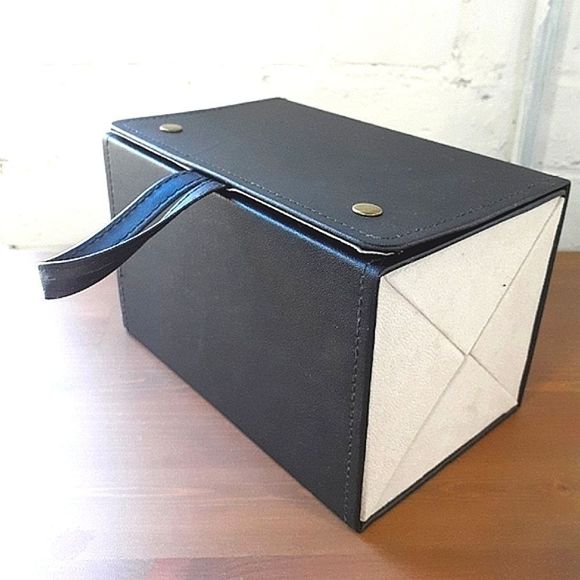 Eyeglass Storage/Travel Case HOLDS 4 PAIR, Black, Button Fastener, (CASE ONLY) - Picture 3 of 5